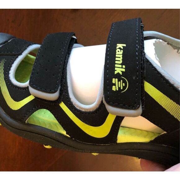 KAMIK - NWTIB - Youth Sz 36 (4) "Wander" Sandal in Black/Lime. Vegan & Washable! - Picture 10 of 16